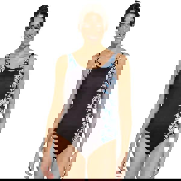 Zoggs Moonstone Scoopback Swimsuit - Black/Blue