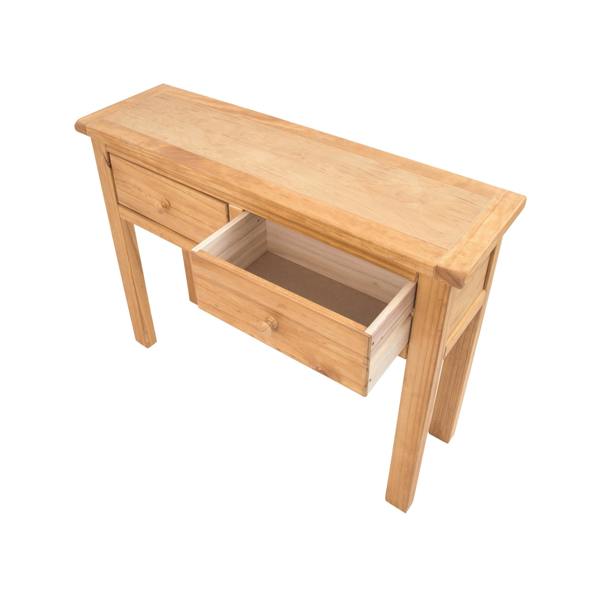 Cabinet Bits Lugo Waxed 2 Drawer Console Table Wood Knob