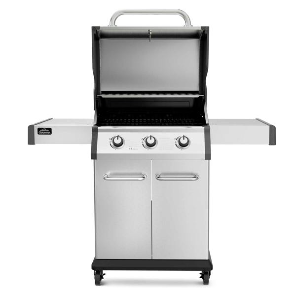 Dellonda 3 Burner Deluxe Gas BBQ Grill with Piezo Ignition and Water-Resistant Oxford Style Cover, Stainless Steel - DG230