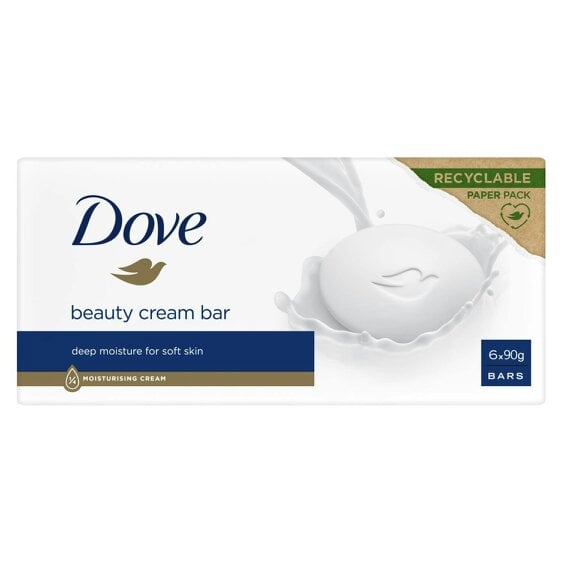 Dove Orignal Moisturising Beauty Cream Bar for Soft & Smooth Skin, 6x90g, 3 Pack