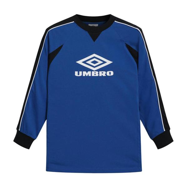 Umbro Mens Panelled Long-Sleeved T-Shirt - Classic Blue/Black/Brilliant White - 