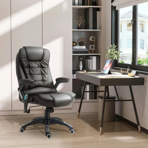 Bobobiy 6-Point Massage Office Chair with Seat Heated, 360, Brown