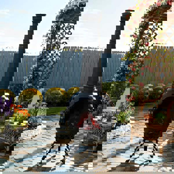 Gr8 Garden Large 130cm Tall Garden Patio Chiminea Wood Log Burner Fire Pit BBQ Grill Heater