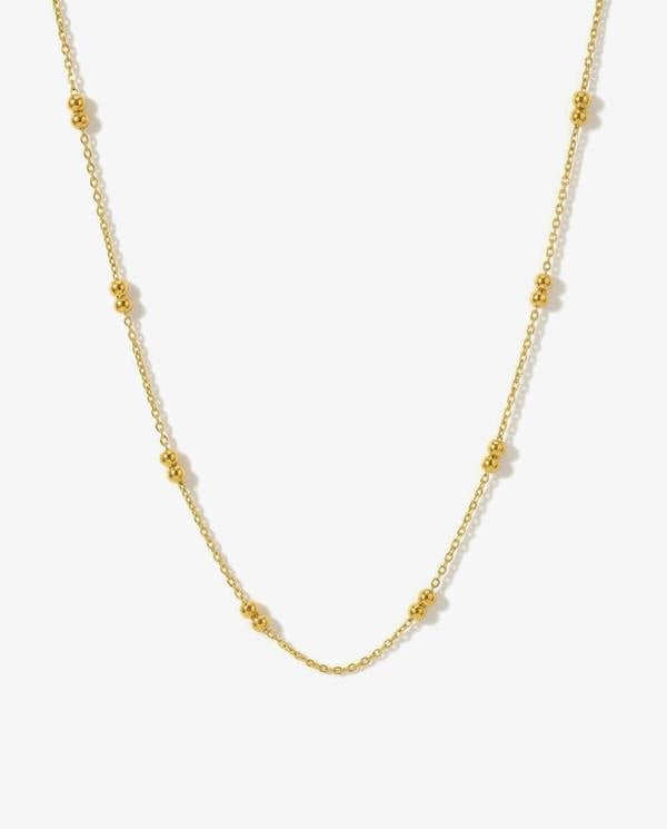Elk & Bloom 14K Gold Double Beaded Satellite Chain Necklace