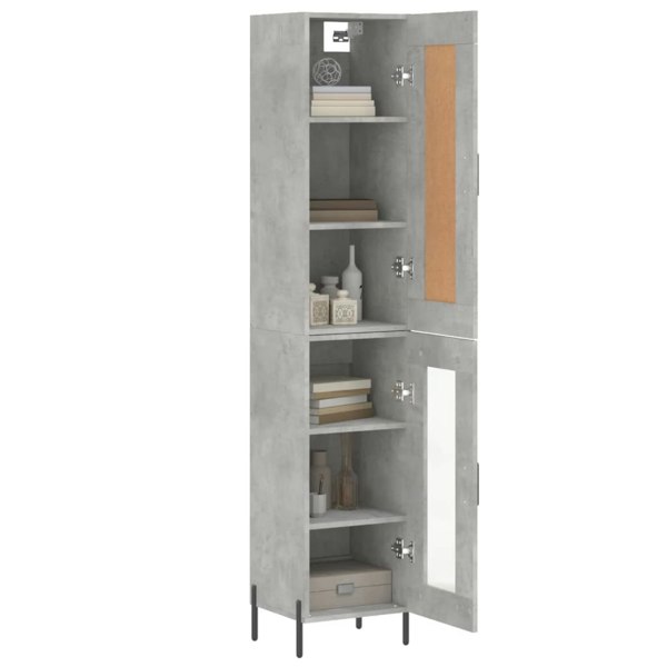 Berkfield Highboard Concrete Grey 34.5x34x180 cm Engineered Wood