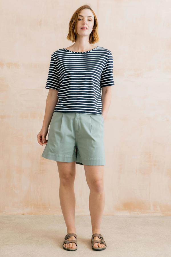 Lily & Me Merrick Stretch Twill Tailored Shorts Silver Sage