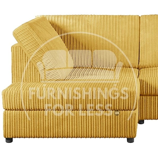 Luxor Full Cord Fabric 5 Seater Corner Sofa Full Back - 2