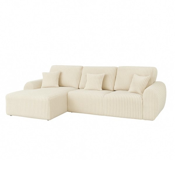 Furnishings For Less Vinci Soft Chunky Jumbo Cord 4 Seater Corner Sofa