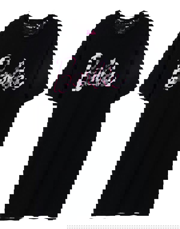 Barbie Womens Black Logo Oversized Short Sleeved T-Shirt