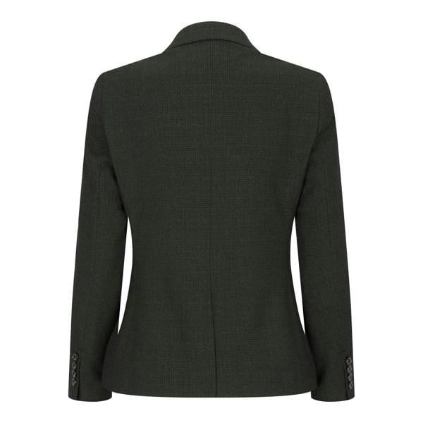 House of Cavani Women's Tweed Green Check Blazer Wool Classic Jacket