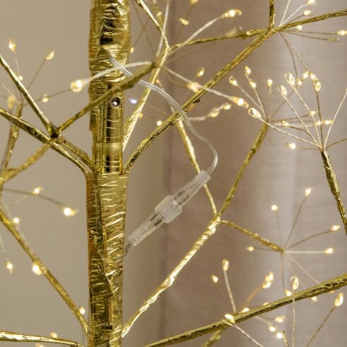 Samuel Alexander 1.2m Golden Twinkling Christmas Twig Tree with 575 Warm White LEDs