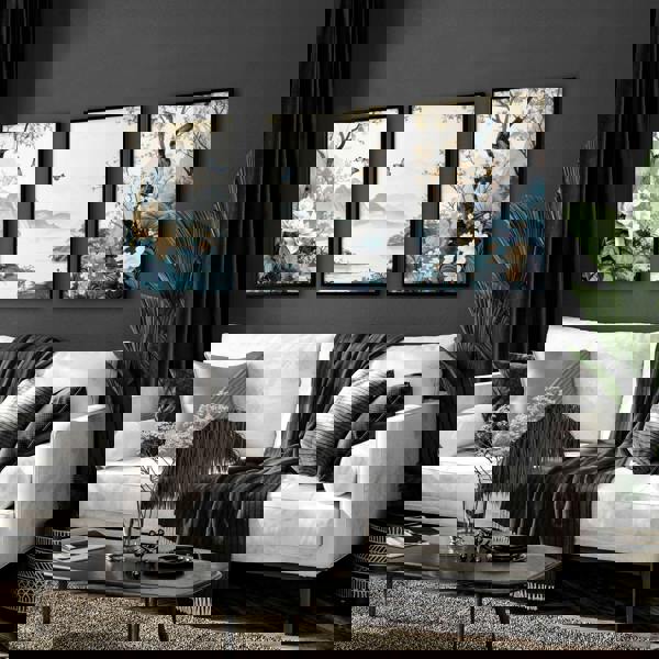 Paintings For Living Room | Set of 3 Chinoiserie Wall art Prints