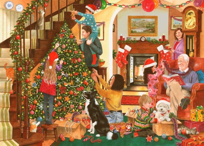 The House of Puzzles Decorating The Tree - BIG 500 Piece Jigsaw Puzzle