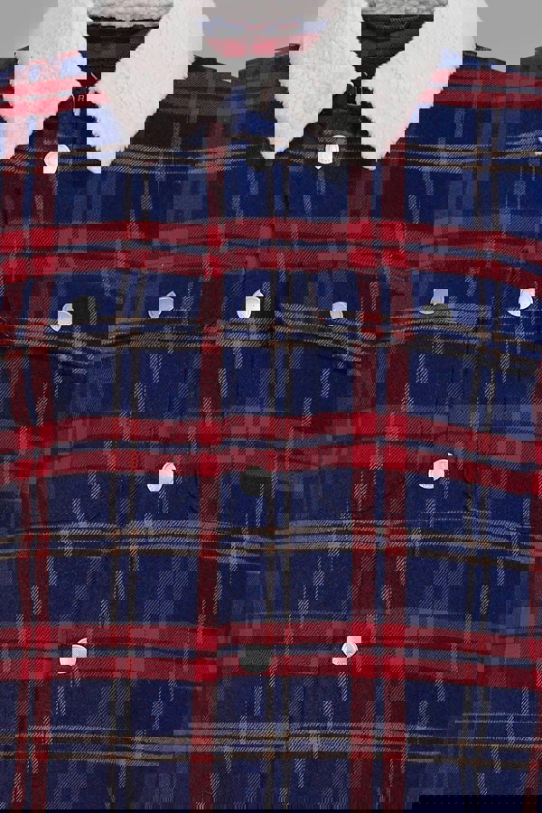 Men's Tartan Check Borg Lined Cotton Shacket