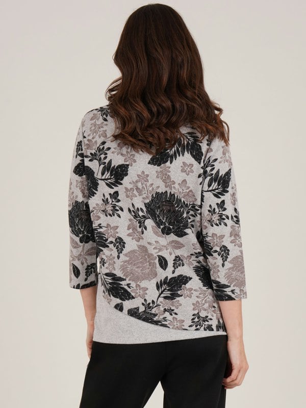 TIGI-Wear Printed Curved Hem Top