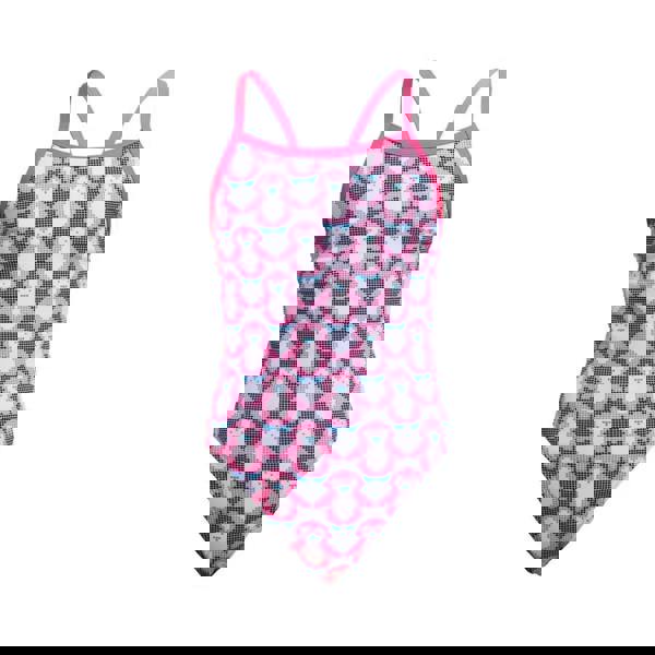 Funkita girls pen guy single strap swimsuit in pink black with cat print