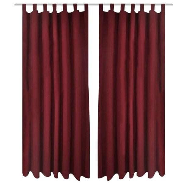 Berkfield 2 pcs Bordeaux Micro-Satin Curtains with Loops 140 x 175 cm