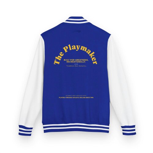 Anchor & Crew The Playmaker Basketball Club League Cotton Varsity Letterman Jacket - Royal Blue & White