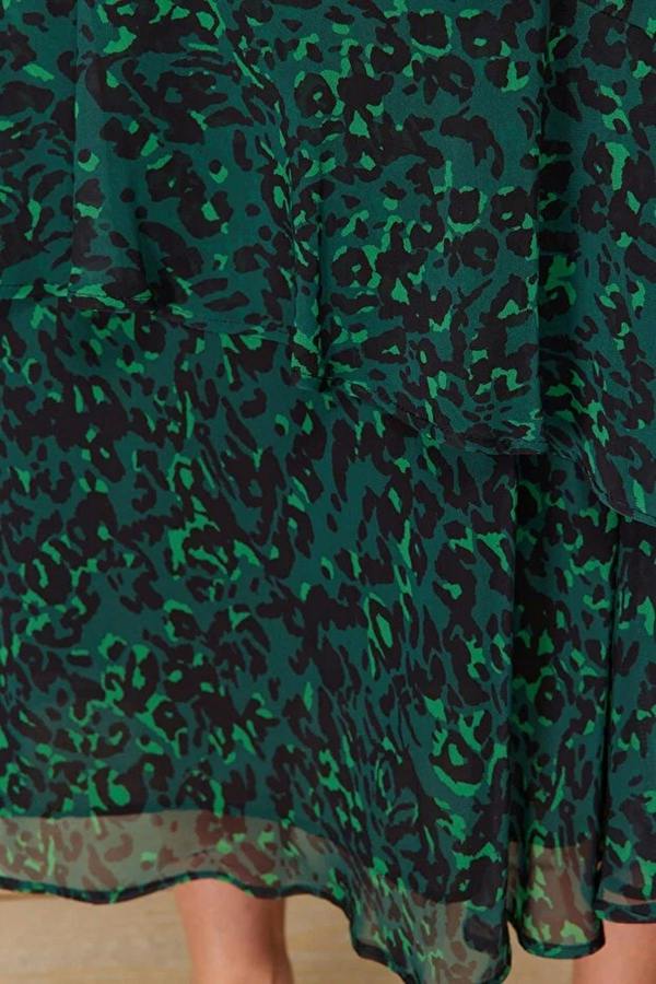 WOVCOR Animal Print Lined Woven Skirt