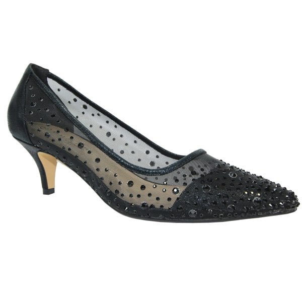 Lunar Women's Alisha Faux Gemstone Court Shoes - Black