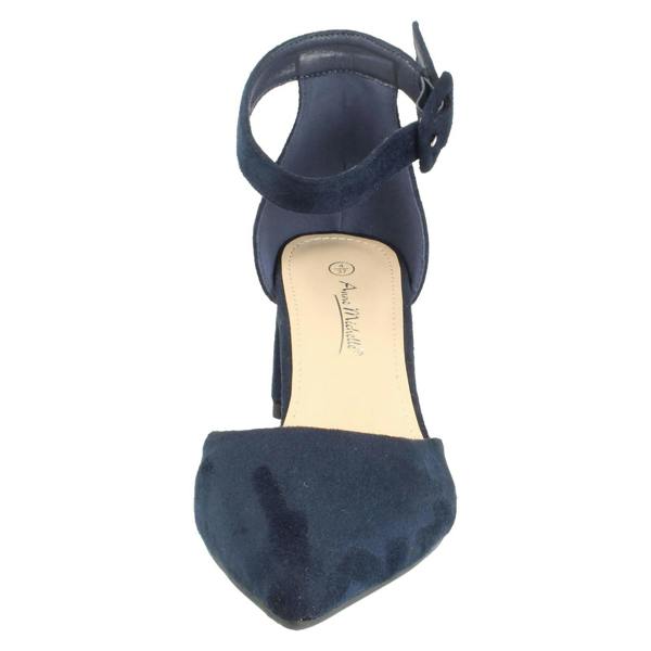 Anne Michelle Ladies Anne Michelle Block Heel Closed Pointed Toe Court Shoes F90125