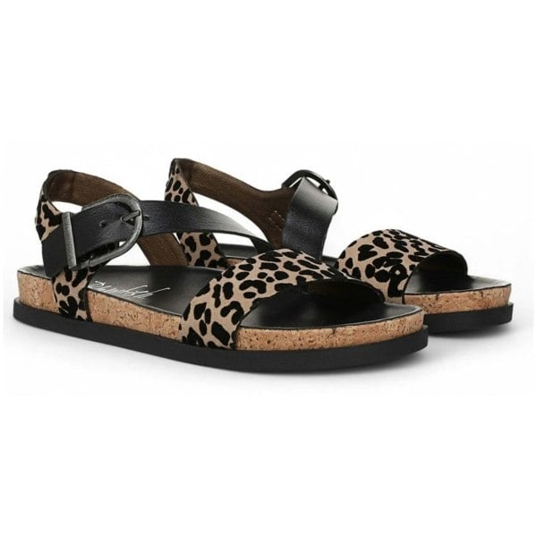 Blowfish Malibu Lance - Women's Leopard Brown Footbed Flat Sandals