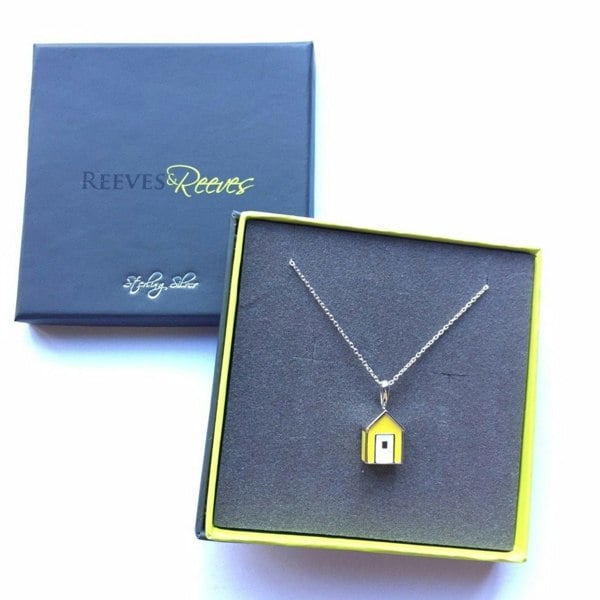 Beach Hut Sterling Silver and Enamel Necklace - Reeves & Reeves