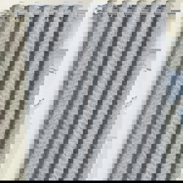 Velosso Chevron Eyelet Thermal Door Curtain - 117cm x 213cm