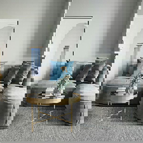 Isolde Three Seater Corner, Four Seater Corner Sofa, Grey Velvet-Rit Concept-Rit Concept