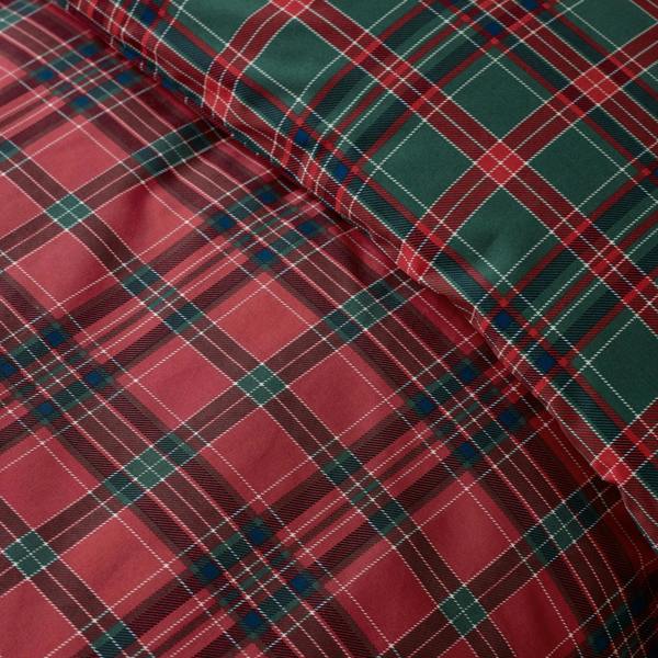 Catherine Lansfield Tartan Check Reversible Duvet Cover Set Red / Green