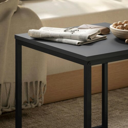 Wyld Haus Lavi Set Of 2 Boxy Nesting Tables Wooden Black And Wood Effect