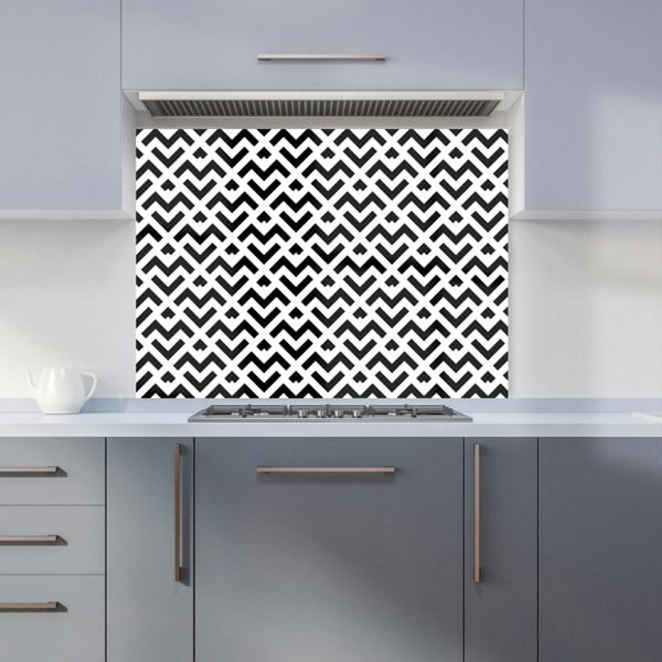 Warren Reed - Designer Black And White Abstract Pattern Kitchen Splashback