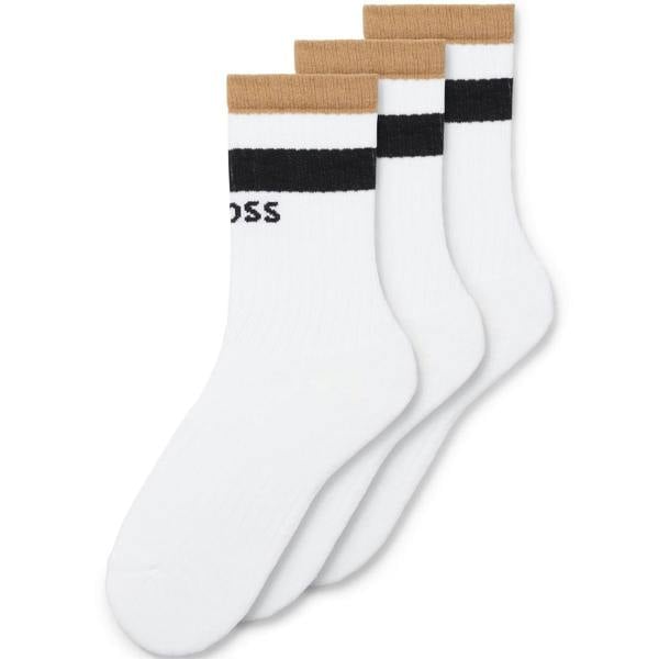 Boss Mens Rib Iconic Socks (Pack of 3) - Multicoloured - 
