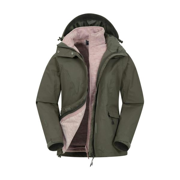 Mountain Warehouse Womens/Ladies Thunderstorm II 3 in 1 Waterproof Jacket - Khaki Green - 