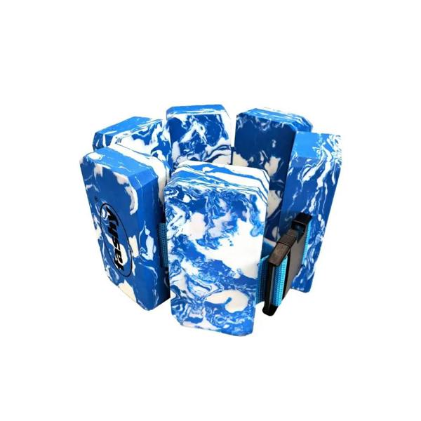 Blue and white marble wallet with black logo on Fashy Adult Aqua 6-Pads swim belts