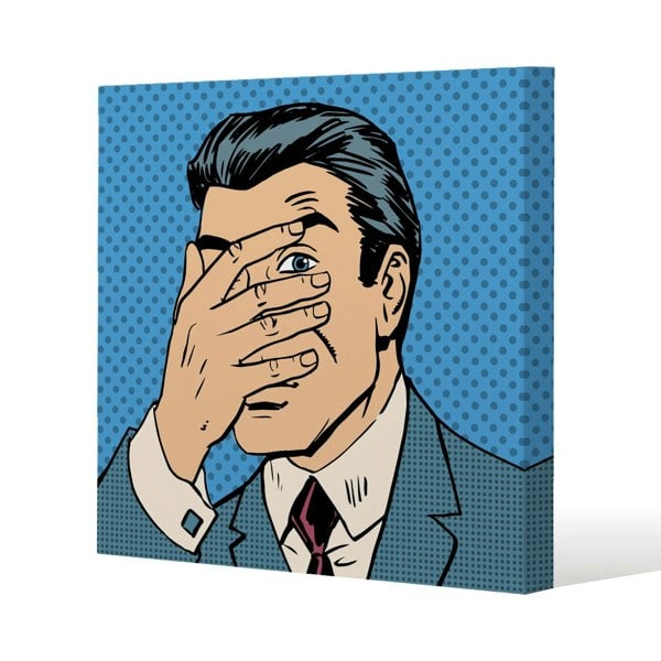 Benjamin Tate Design retro style Halftone Slim Style Canvas Print  60x60cm , 15mm Slim Real wood.