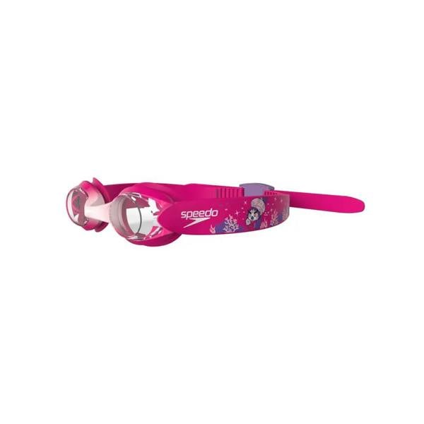 Pink Speedo Illusion kids swim goggle with clear lenses and adjustable strap