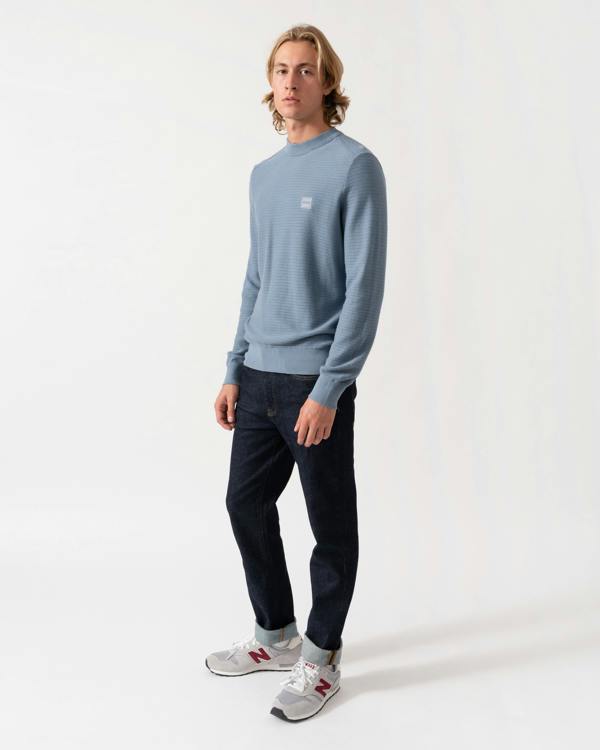 BOSS Orange Anion S Mens Crew Neck Jumper - Medium Blue 424