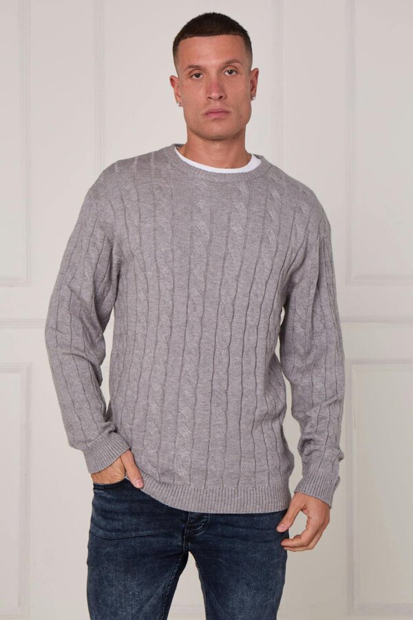 Classic Cable Knit Jumper - Grey