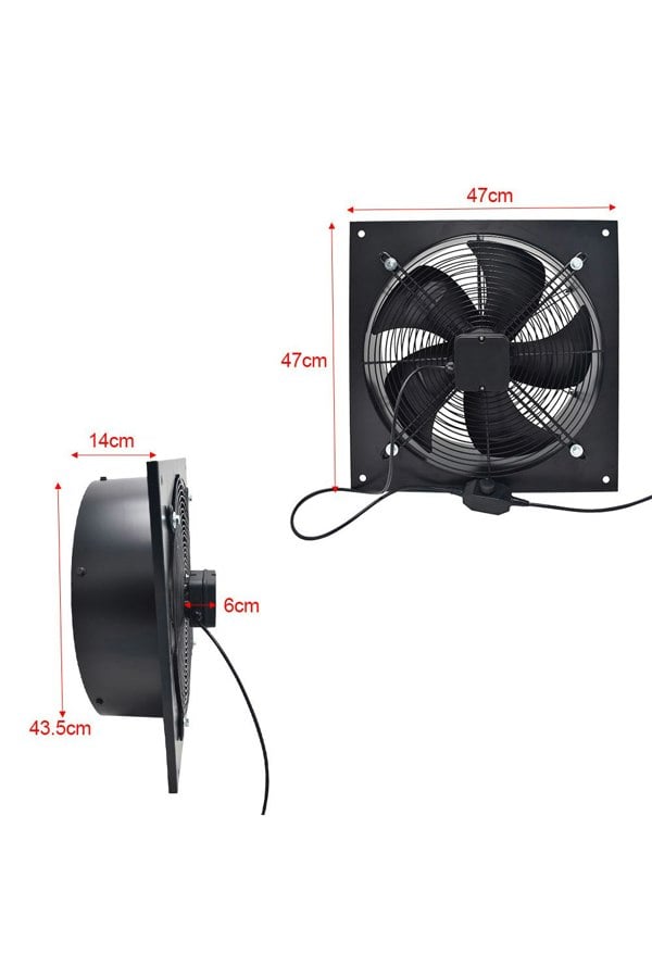 Living and Home Ventilation Wall-Mounted Exhaust Axial Fan 16-inch