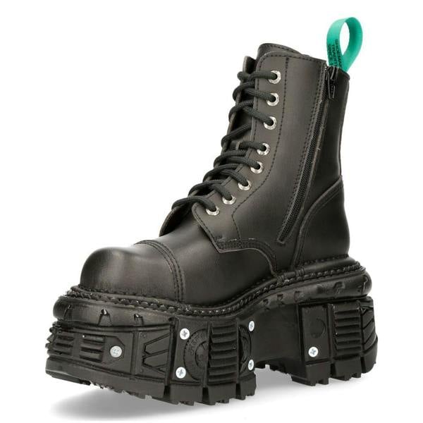 New Rock Vegan Leather Combat Platform Boots- TANKMILI083C-V2
