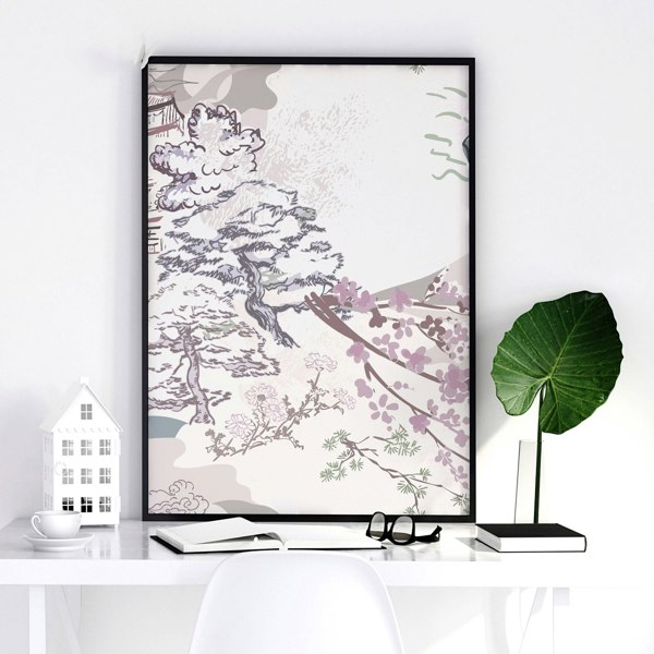 Chinoiserie wall art for home office decor | set of 3 framed wall art