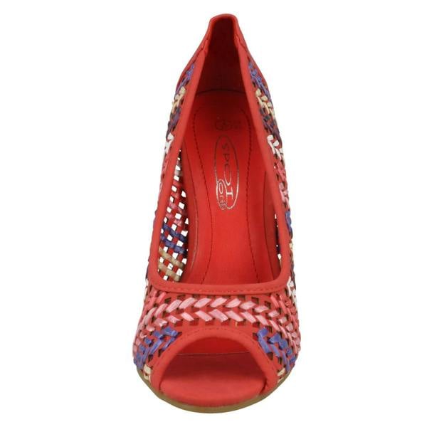 Spot On Ladies Spot On Heeled Peep Toe Court Shoe