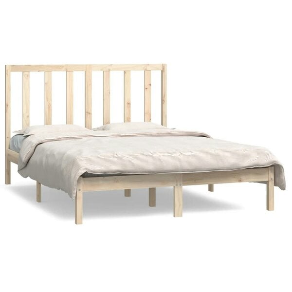 Berkfield Bed Frame Solid Wood Pine 135x190 cm Double