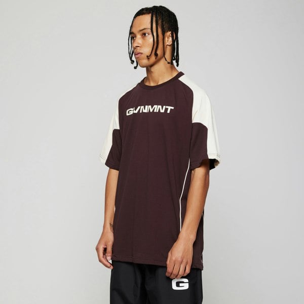 GVNMNT Clothing Co Racer Tee - Brown / Cream