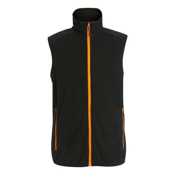 Regatta Professional Mens Fleece Gilet - Black/Orange Pop - 