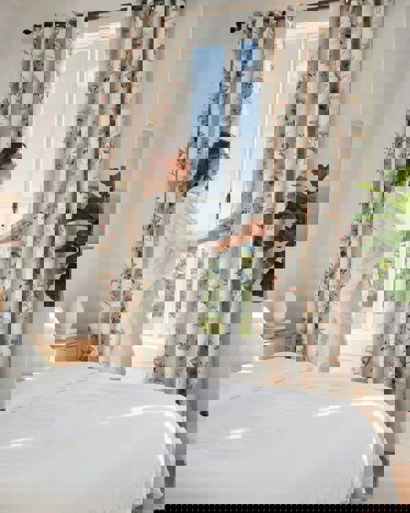 Anyhouz Anydrape 300cm Curtain Beige Flower Design Modern Luxury Retro Style Texture for Living Room Bedroom Dining Fashion Decor