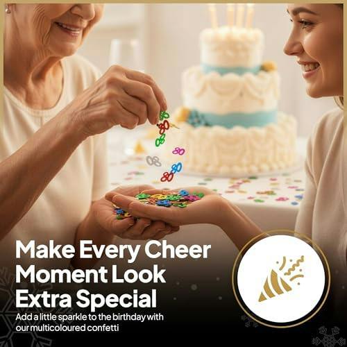 80th Birthday Confetti Multicolour Foil Metallic Party Decoration Pack Options for Table Styling image 5