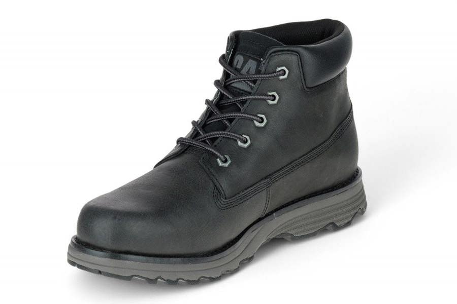 Caterpillar CAT (Caterpillar) Men's Founder Black Leather Everyday Ankle Boots