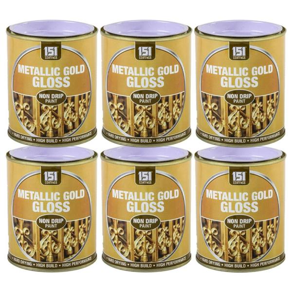151 6X Metallic Gold Gloss Non-Drip Paint 300ml